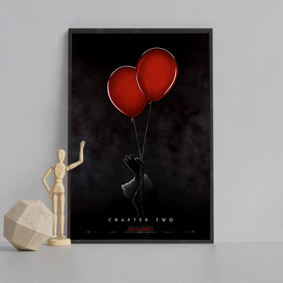 Pennywise It Minimalist Movie Poster, Horror Clown Wall Art Print