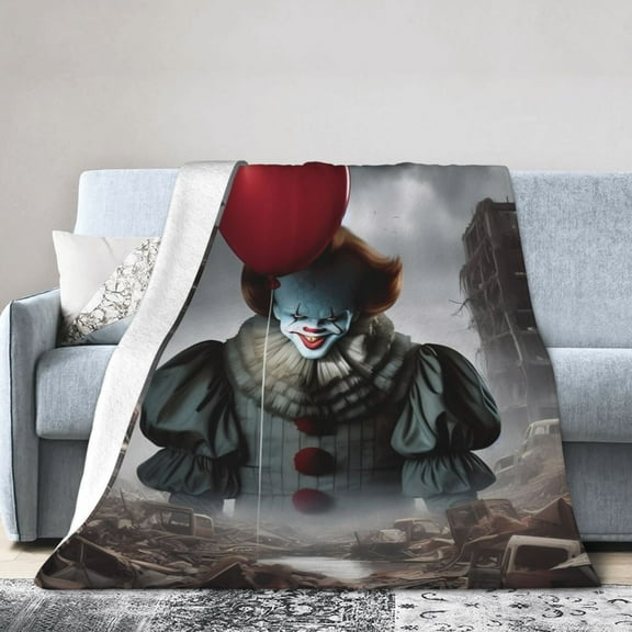 Pennywise Throw Blanket, All Season Decorative Soft Cozy Fleece Blankets, Room Decor For Bed Chair Car Sofa Couch Bedroom