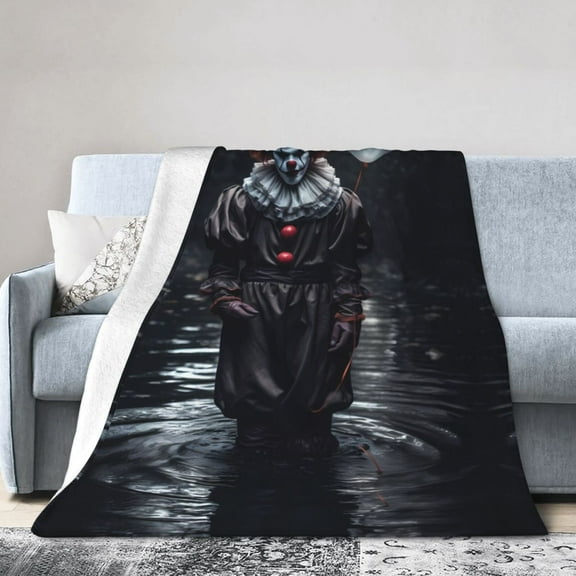 Pennywise Throw Blanket, All Season Decorative Soft Cozy Fleece Blankets, Room Decor For Bed Chair Car Sofa Couch Bedroom