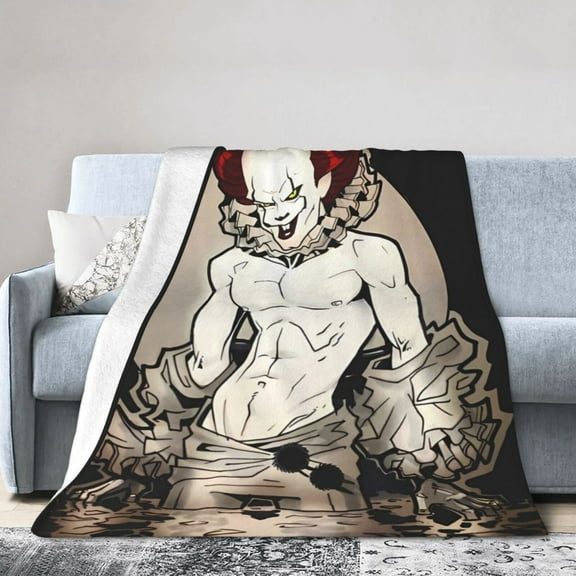 Pennywise Throw Blanket, All Season Decorative Soft Cozy Fleece Blankets, Room Decor For Bed Chair Car Sofa Couch Bedroom