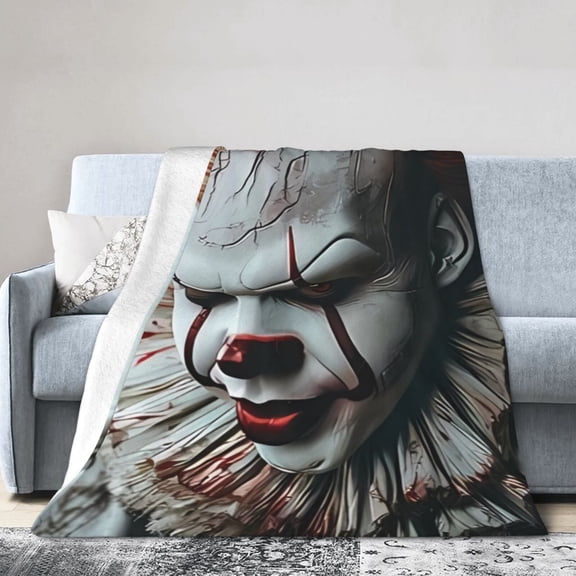 Pennywise Throw Blanket, All Season Decorative Soft Cozy Fleece Blankets, Room Decor For Bed Chair Car Sofa Couch Bedroom