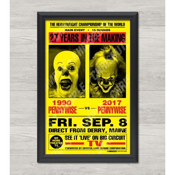 Pennywise Vs Pennywise Battle Royale Series Movie Poster Wall Art Print