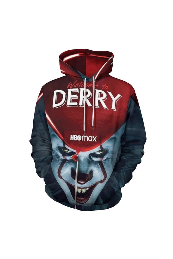 Pennywise Welcome To Derry Adult Sweater Pullover Sweatshirt Hoodies Long Sleeve Hooded Jackets Men Women