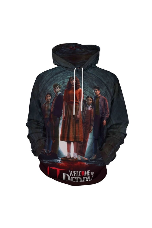 Pennywise Welcome To Derry Adult Sweater Pullover Sweatshirt Hoodies Long Sleeve Hooded Jackets Men Women
