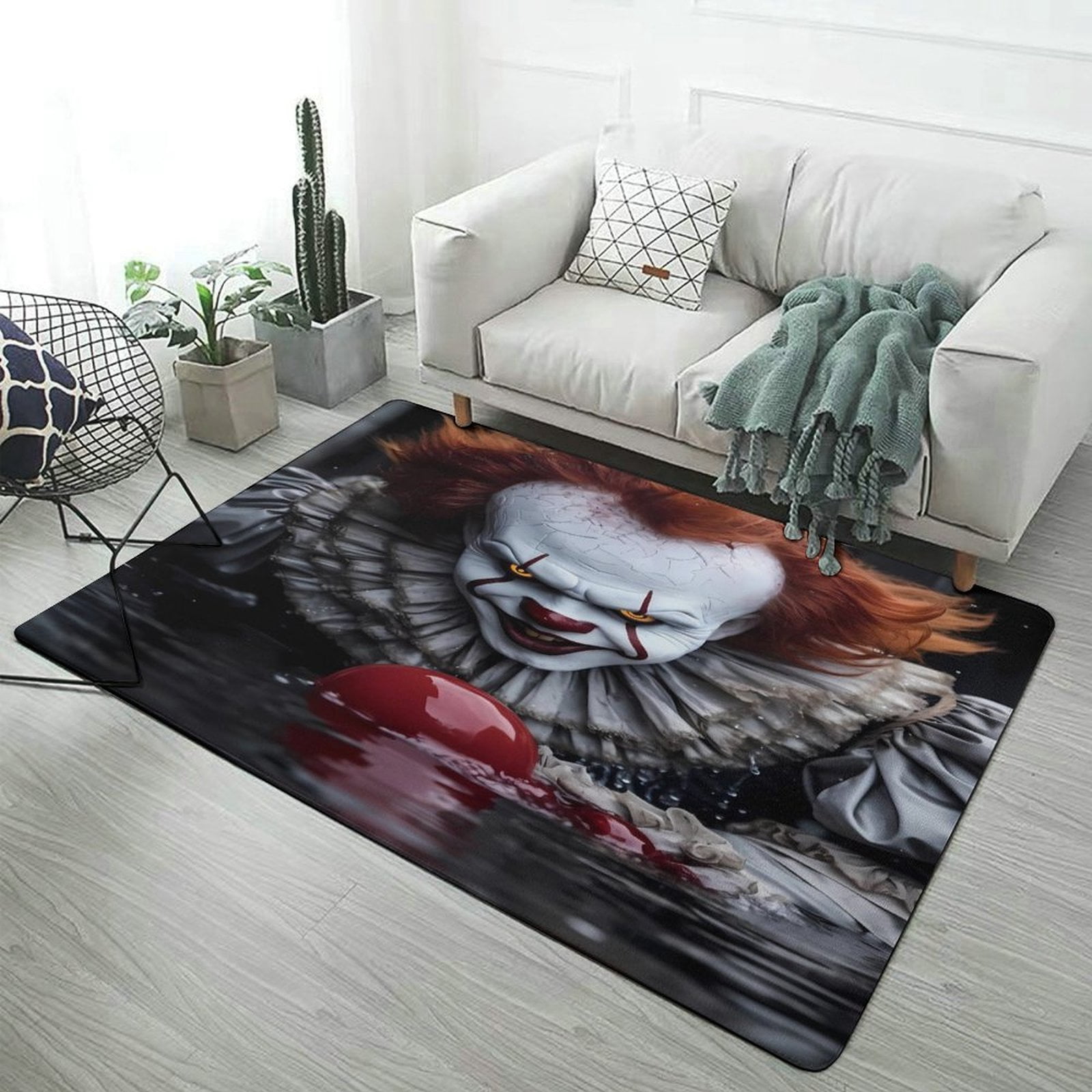 Pennywise Round 3d Rug Pennywise carpet for Living Room Super Soft Coral Velvet carpets for ...