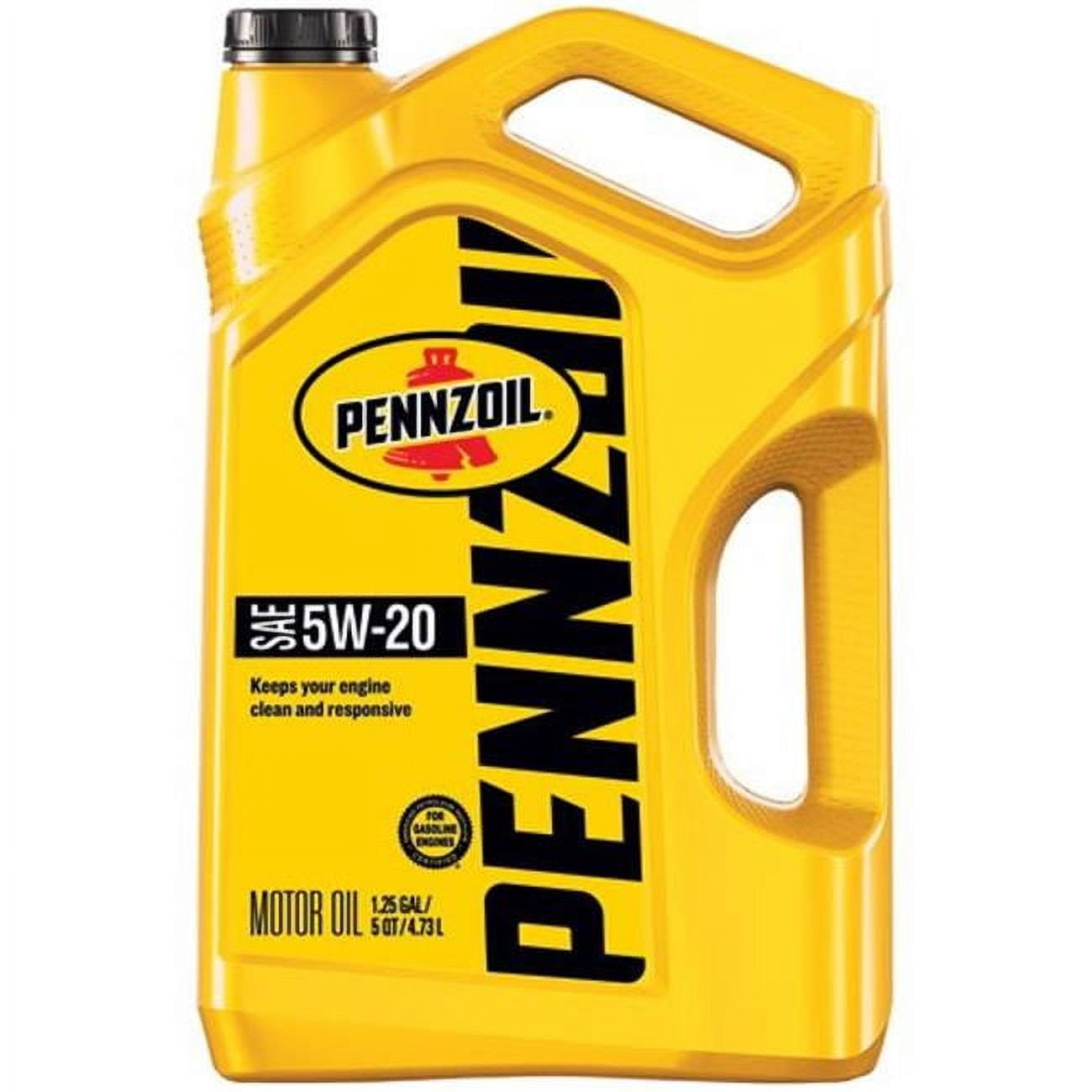 Pennzoil Conventional Motor Oil 5W-20, 5 qt