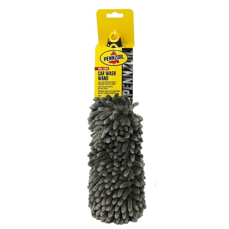 Pennzoil Dual-Sided Car Wash Wand: Car Wash Wand with Chenille Microfiber for Deep Cleaning, Great for Wheels and Tight Spaces - Car Cleaning Tool