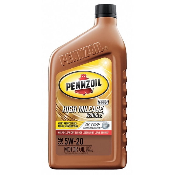 Pennzoil High Mileage 5W-20 Motor Oil, 1 Quart (6 Pack)