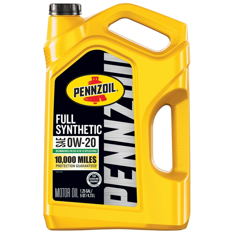 Pennzoil Full Synthetic 0W-20 Motor Oil, 5 Quart - Walmart.com