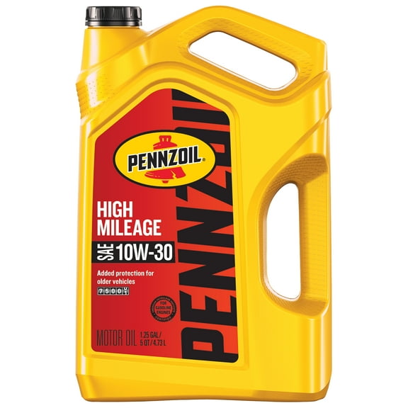 Pennzoil High Mileage 10W-30 Motor Oil, 5 Quart