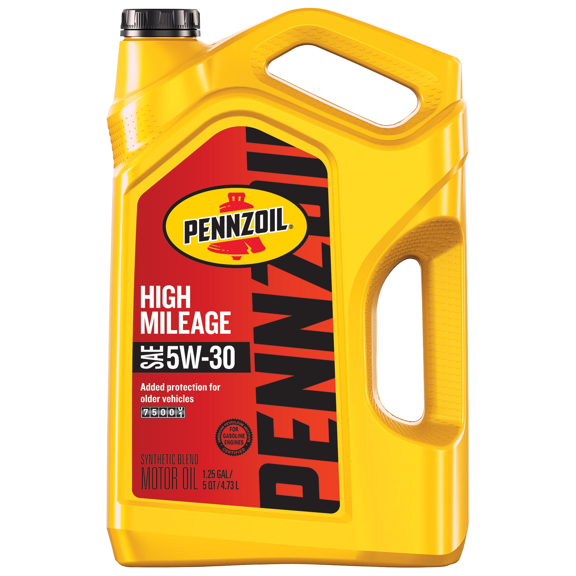 Pennzoil High Mileage 5W-30 Motor Oil, 5 Quart