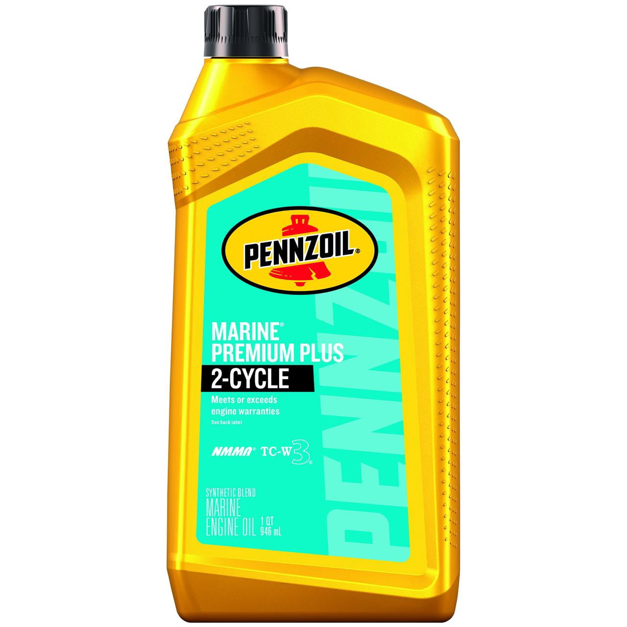Pennzoil Marine Premium Plus 2-Cycle Synthetic Blend Engine Oil, 1 Quart