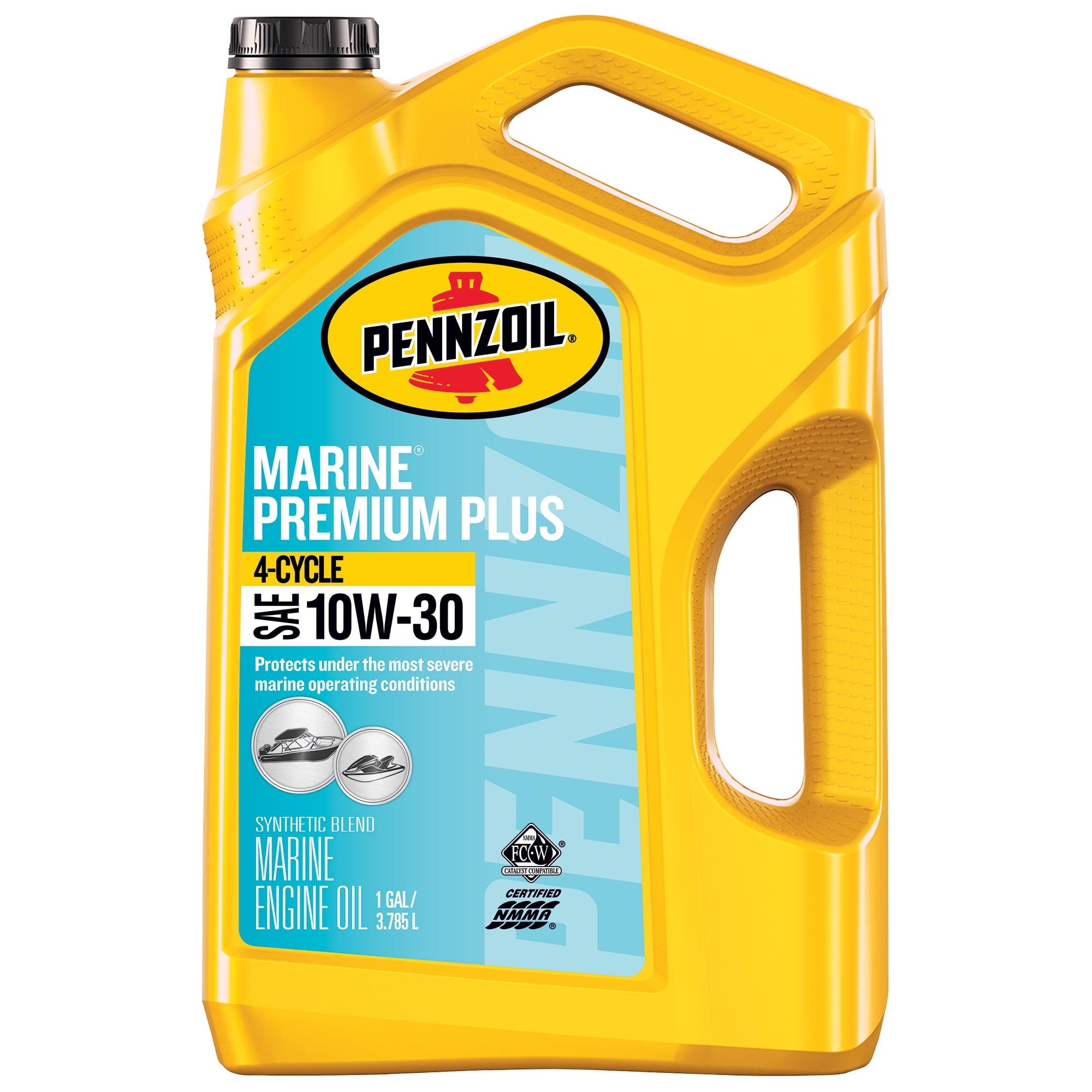 Pennzoil Marine Premium Plus Outboard 4-Cycle 10W-30 Engine Oil, 1 Gallon