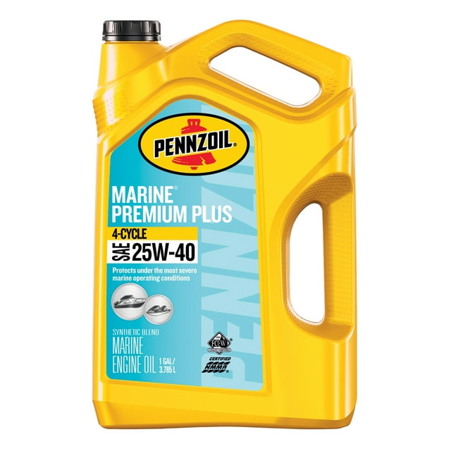 Pennzoil Marine Premium Plus Outboard 4Cycle 25W40 Engine Oil, 1 Gallon