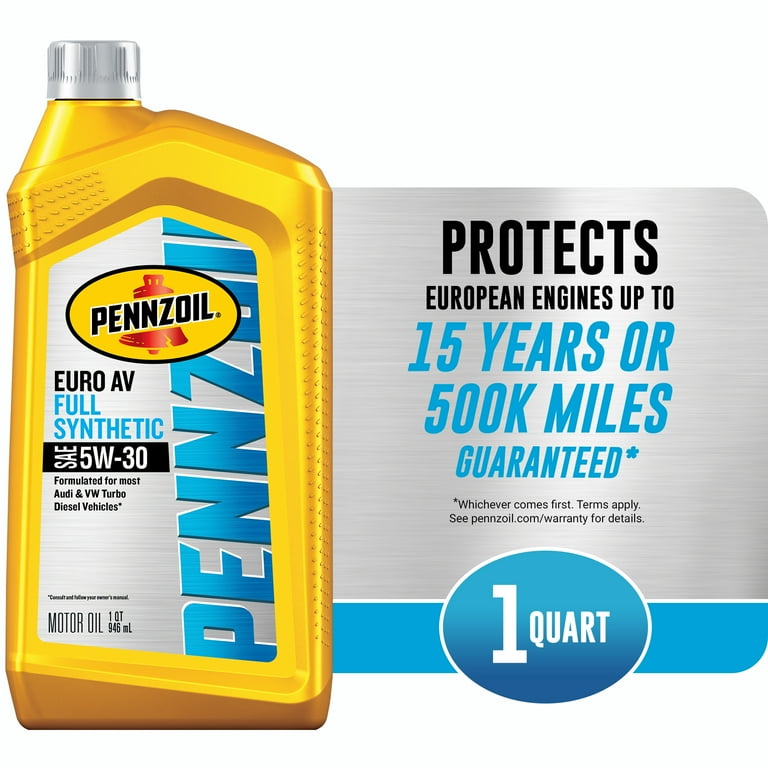 Pennzoil Platinum Euro AV Full Synthetic 5W-30 Motor Oil, 1 Quart