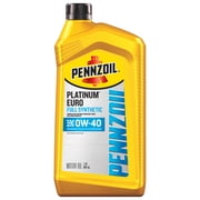 Pennzoil Platinum Euro Full Synthetic 0W-40 Motor Oil, 1 Quart