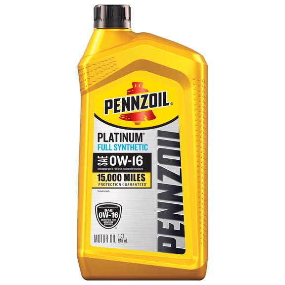 Pennzoil Platinum Full Synthetic 0W-16 Motor Oil, 1 Quart