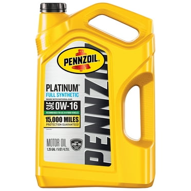 Pennzoil Platinum Full Synthetic 0W-16 Motor Oil, 5 Quart