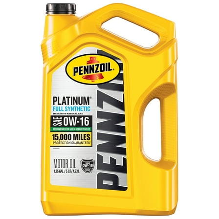 (3 pack) Pennzoil Platinum® Full Synthetic 0W-16 Motor Oil, 5 Quart