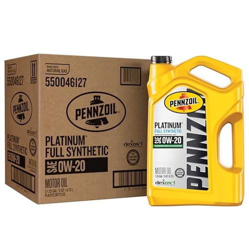 Pennzoil Platinum Full Synthetic 0W-20 Motor Oil 5-Quart, Case of 3