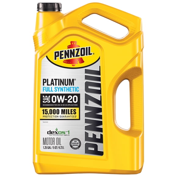Pennzoil Platinum Full Synthetic 0W-20 Motor Oil, 5 Quart