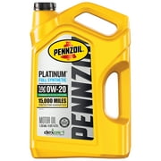 Pennzoil Platinum Full Synthetic 0W-20 Motor Oil, 5 Quart