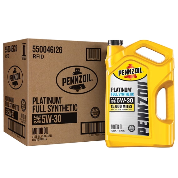 Pennzoil Platinum Full Synthetic 5W-30 Motor Oil, 5 Quart