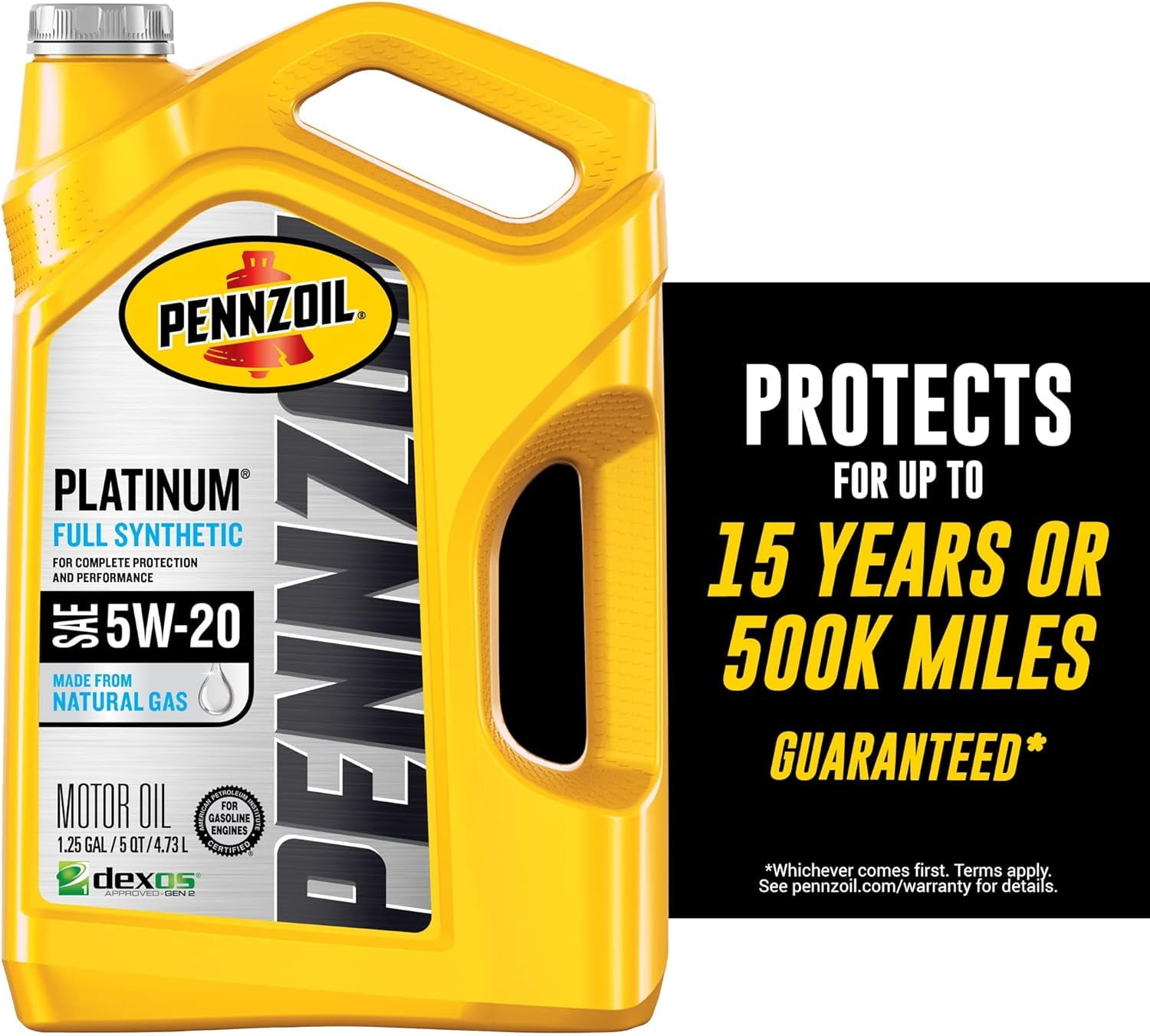 Pennzoil Platinum Full Synthetic Motor Oil (5-Quart, Case of 3) 5 Quart 3-Pack