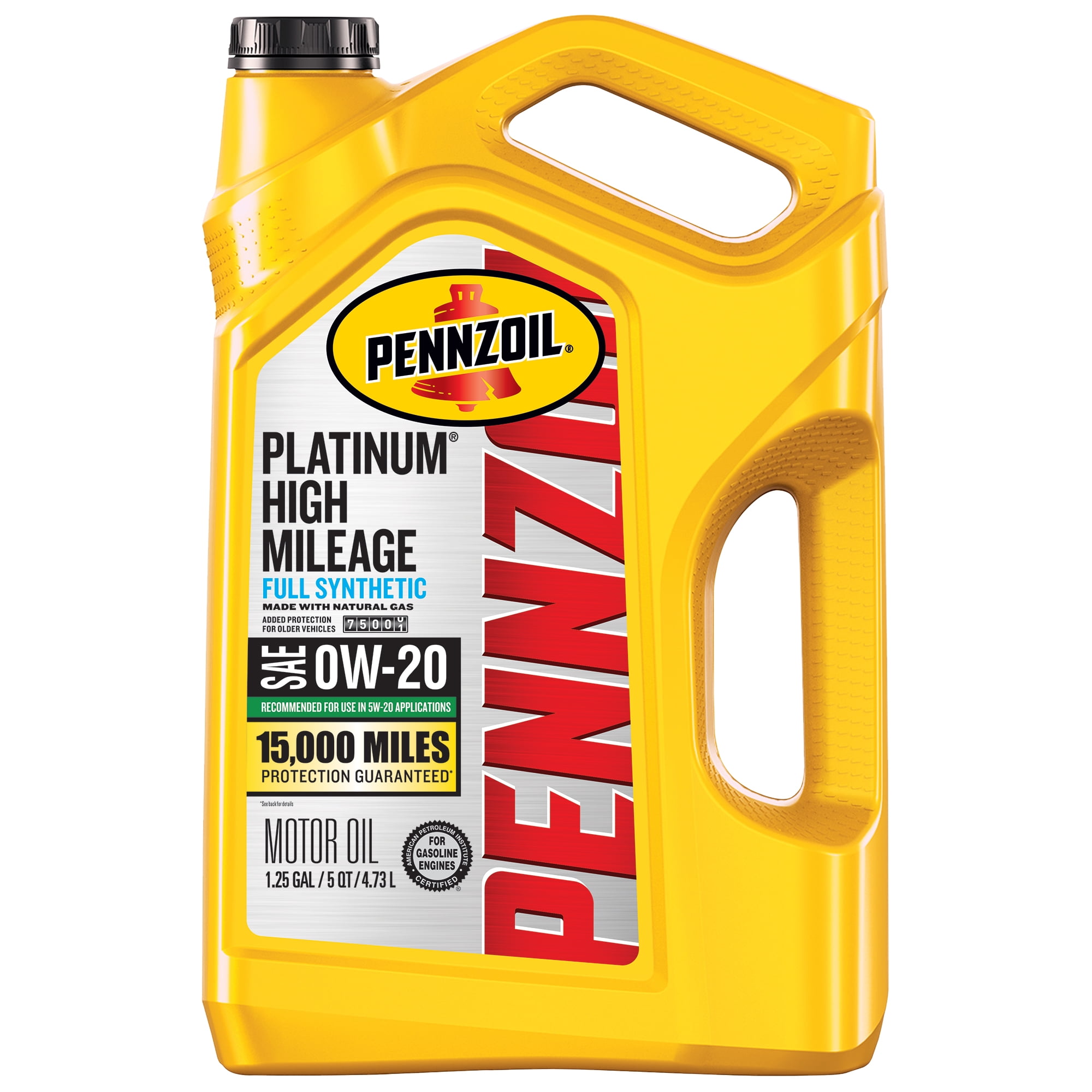 Walmart sales :  Pennzoil Platinum High Mileage Full Synthetic 0W-20 Motor Oil, 5 Quart