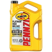 Pennzoil Platinum High Mileage Full Synthetic 5W-20 Motor Oil, 5 Quart