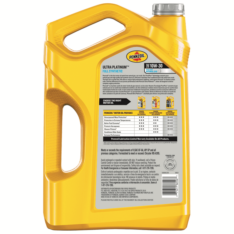 Pennzoil ultra platinum 10w30 discount
