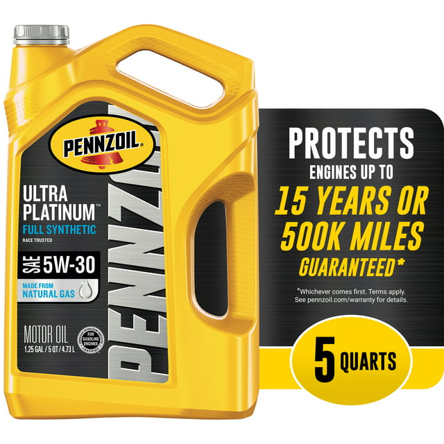 Pennzoil Ultra Platinum 5W-30 Full Synthetic Motor Oil, 5 Quart