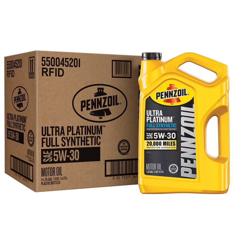 Pennzoil Ultra Platinum Full Synthetic 5W-30 Motor Oil, 5 Quart (3