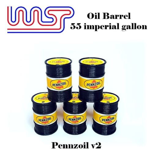 Pennzoil V2 5 x Barrel Drum 1:32 Scale Slot Car Track Scenery Wasp 55