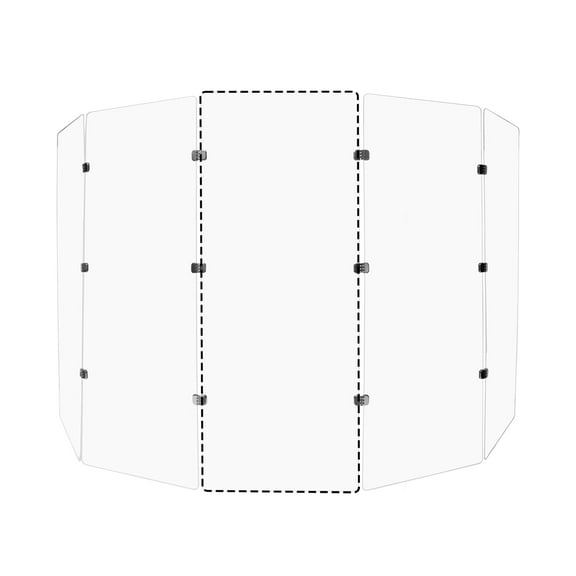 Pennzoni Display Sinlge Panel Acrylic Drum Shield Drum Replacement Parts, Silver, 2' x 5', 21 lb