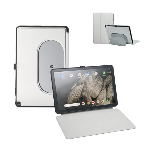 Penoval Google Pixel Tablet Case 11 inch (2023), Silicone Cover Case, Adjustable Viewing Angle, Easy Carry-on, Protective Cover Compatible with Charging Speaker Dock (Grey)