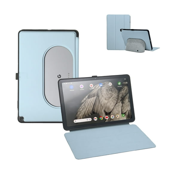 Penoval Google Pixel Tablet Case 11 inch (2023), Silicone Cover Case, Adjustable Viewing Angle, Easy Carry-on, Protective Cover Compatible with Charging Speaker Dock (Blue)