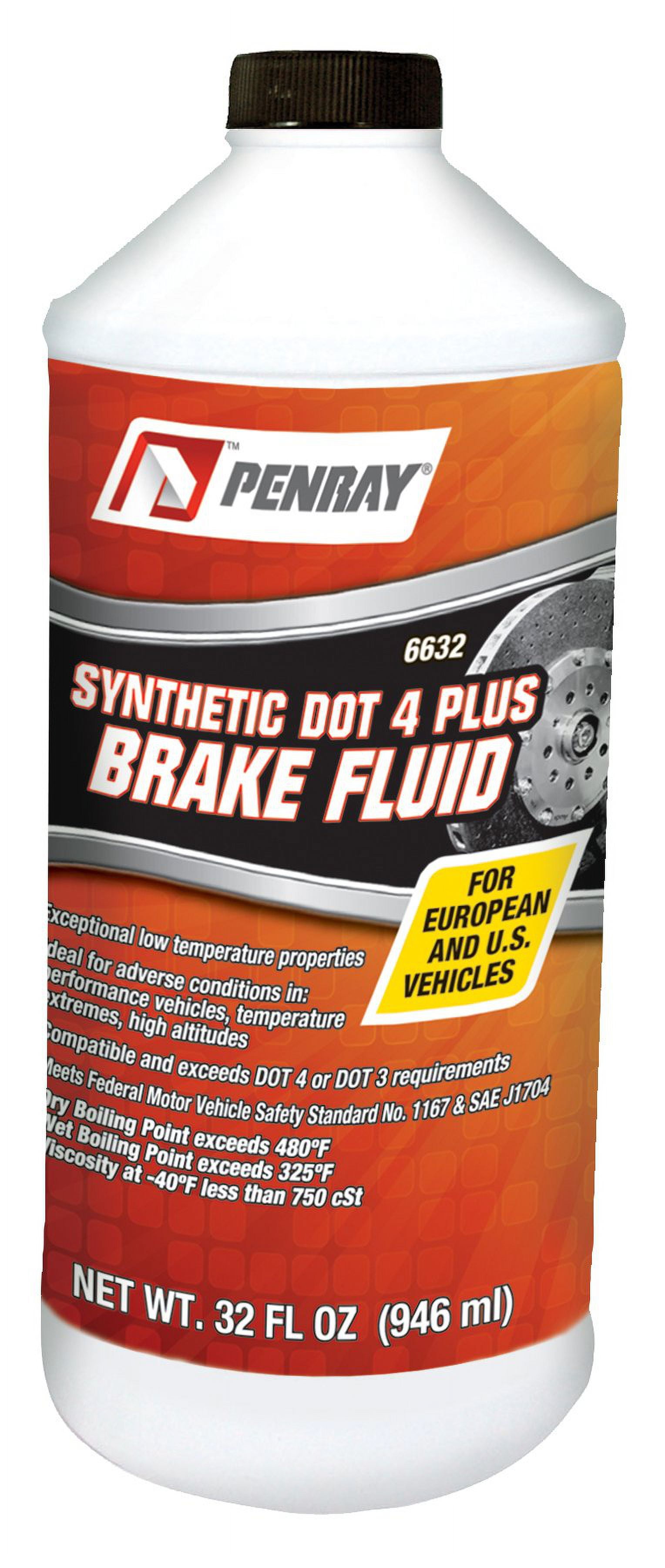 Penray 6632 Synthetic HD DOT 4 Plus Brake Fluid, 32 fl. oz, 1 Pack