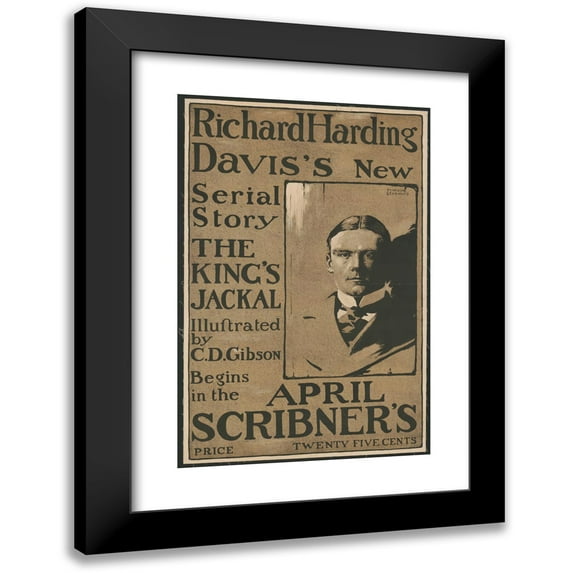 Penrhyn Stanlaws 17x24 Black Modern Framed Museum Art Print Titled - Richard Harding Davis's New Serial Story April Scribner's (1898)