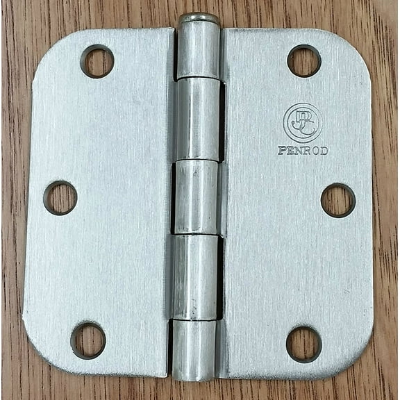 Penrod Interior Door Hinges - Satin Nickel - 3.5" Inch with 5/8" Inch radius - 2 Pack