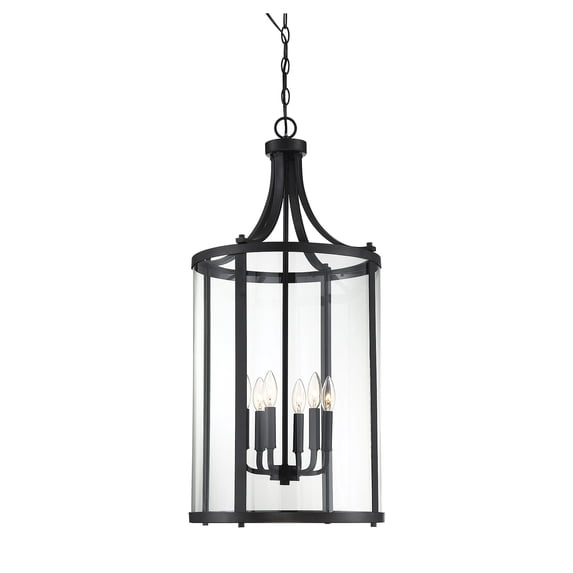 Black Six Light Foyer Lantern from the Penrose Collection