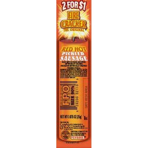 Penrose Firecracker Original Giant Red Hot Pickled Sausage 2 For 1.00 Gravity Feed Countertop Display Case