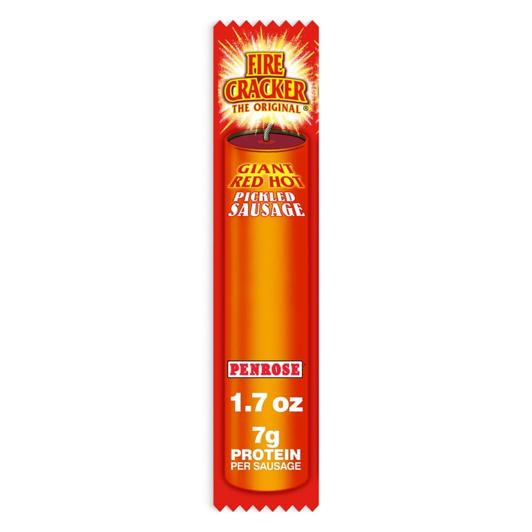 イマン スカーレットローズ　ソースパン19 希少品 Penrose Fire Cracker Giant Red Hot Pickled Sausage, 7g Protein per