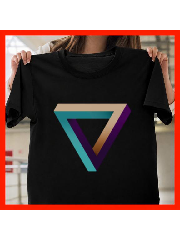 Penrose Impossible Triangle Paradox Geometric Minimal Art Unisex T-Shirt, up to size 5XL