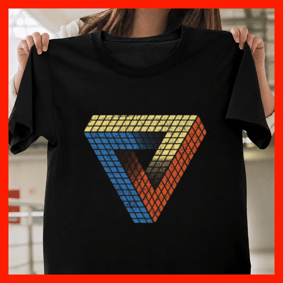Math Image Puzzels Penrose Puzzle Impossible Geometry Optical Illusion Science Unisex T ...