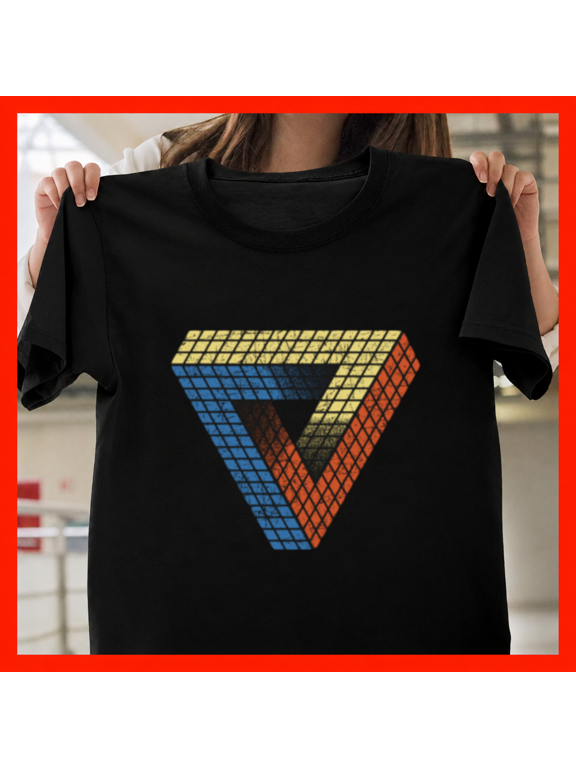 Penrose Puzzle Impossible Geometry Optical Illusion Science Unisex T-Shirt, S-3XL