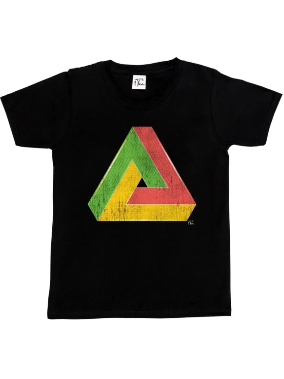 Penrose Triangle Colorful Geometric Optical Graphic Gift Design Style T-Shirt