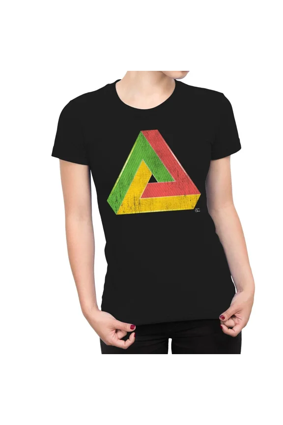 Penrose Triangle Geometric Art Colorful Abstract Visual Design Unisex T-Shirt up to size 5XL