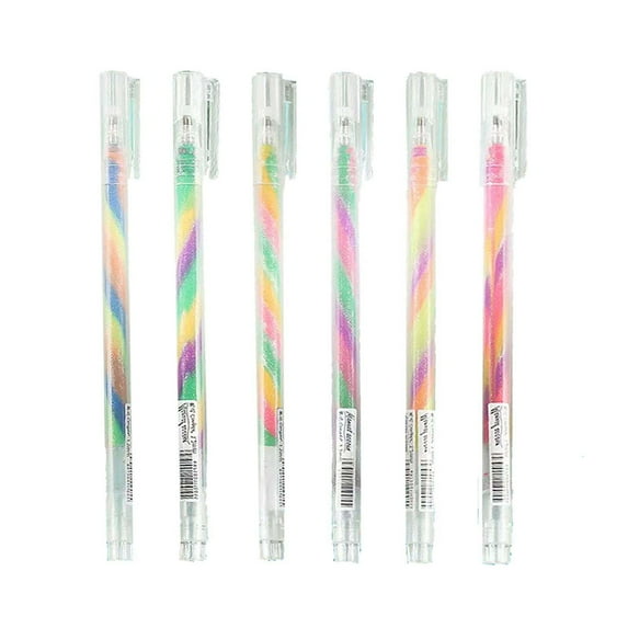 Pens 5ml Color Changing Ballpoint Pens Rainbow Gradient Design Color Changing Ballpoint Pen Set Rainbow Gel Pen Suitable For Writing Painting Coloring ( 6Pack)