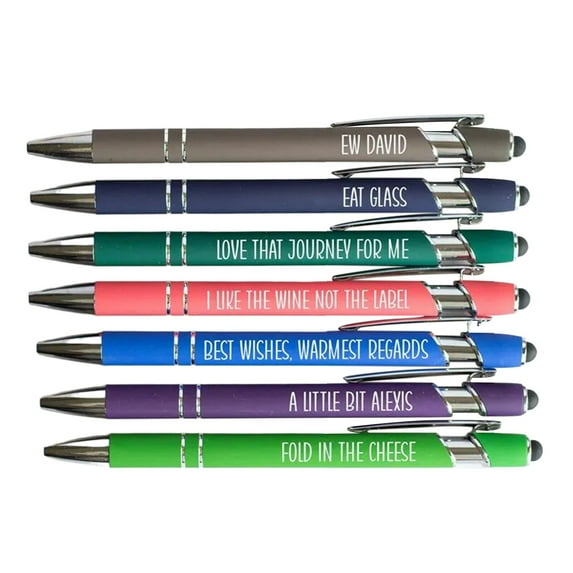 Pens Back To School Sarcastic Daily Pen Set Funny Pen Set Of 7 Sarcastic Daily Pen Set Supplies Adult Humor Pens Weekday Pens Back To School 7ml